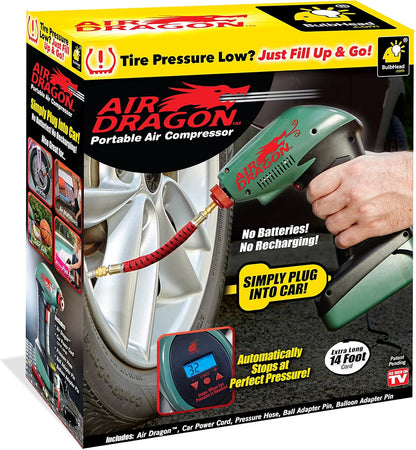 Air Dragon Portable Air Compressor Build in Light Great For Car tyres,Bike tyres,Sport Ball, Pool Toys, Air Mattresses