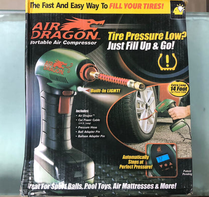 Air Dragon Portable Air Compressor Build in Light Great For Car tyres,Bike tyres,Sport Ball, Pool Toys, Air Mattresses