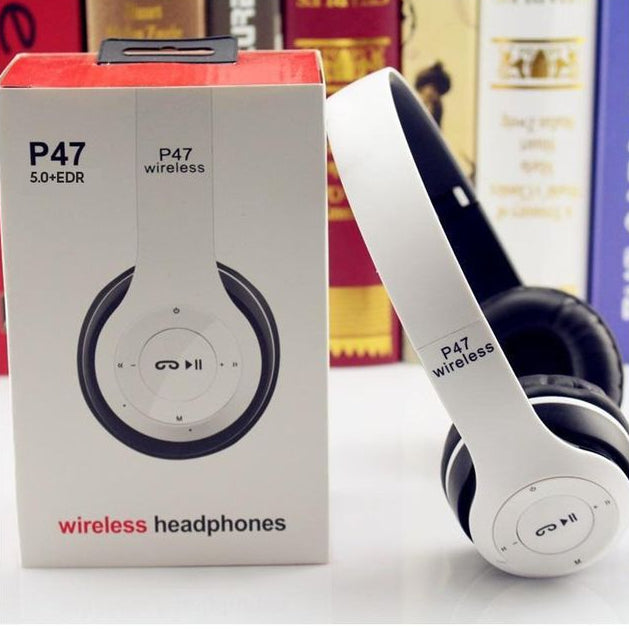 Long Listening Battery Fast Charging Wireless Bluetooth 5.1 Headphones With SD Card Function – P47 Model