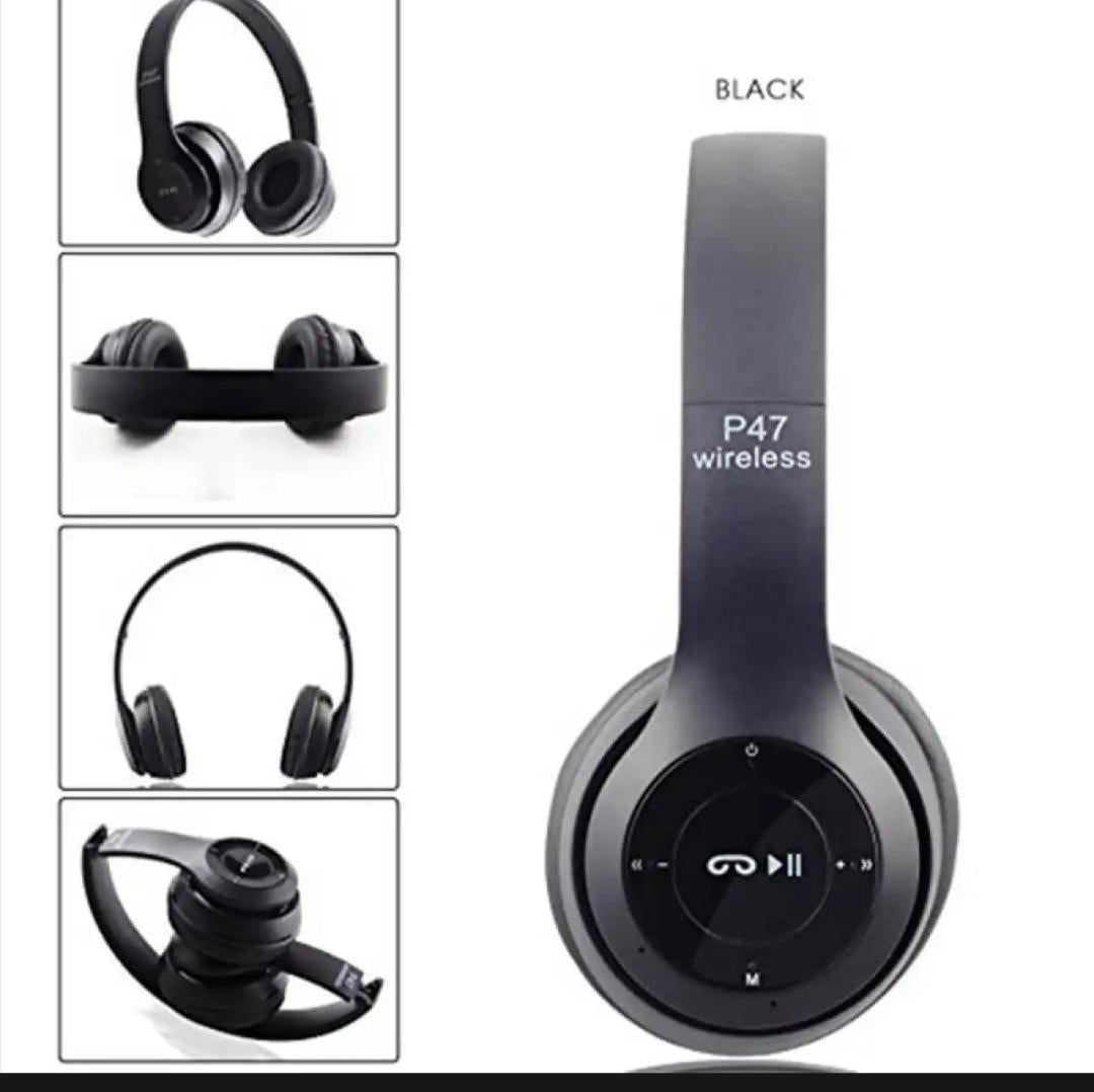 Long Listening Battery Fast Charging Wireless Bluetooth 5.1 Headphones With SD Card Function – P47 Model