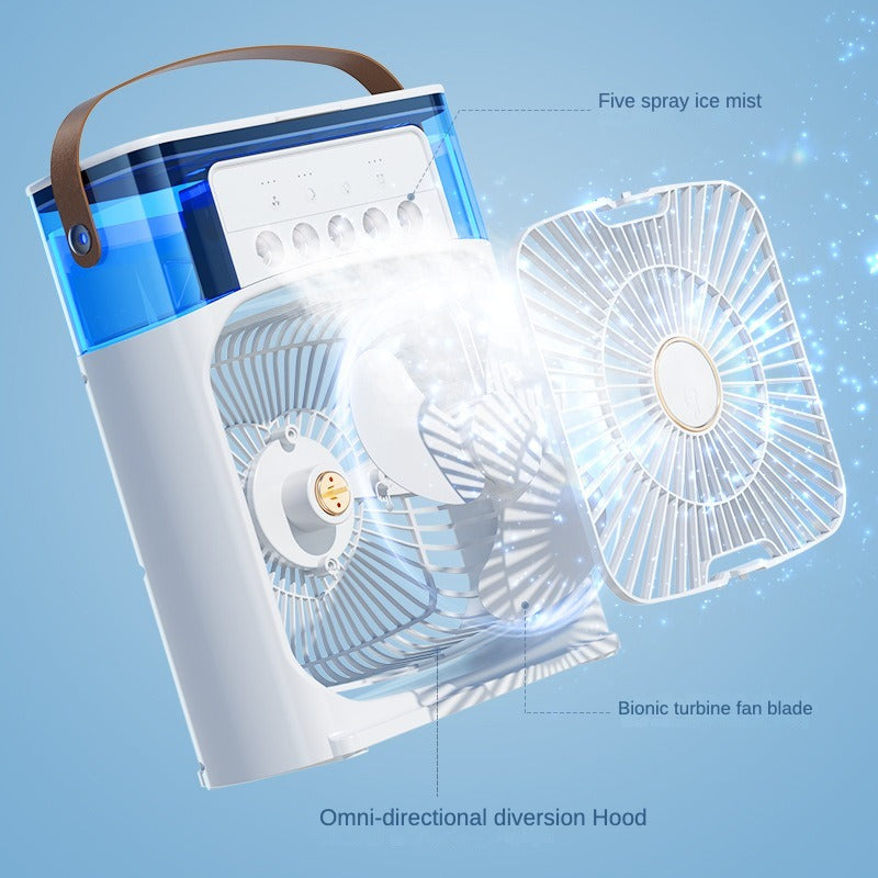 Mini Air Cooler Fan with Evaporative Cooling & Hydrocooling Technology | Portable Personal Air Conditioner | 3-Speed Quiet Desktop Cooler for Home, Office & Bedroom