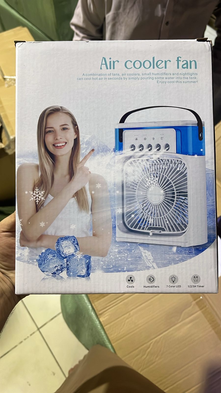Mini Air Cooler Fan with Evaporative Cooling & Hydrocooling Technology | Portable Personal Air Conditioner | 3-Speed Quiet Desktop Cooler for Home, Office & Bedroom