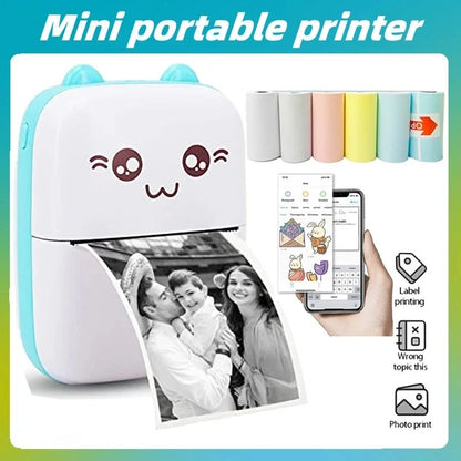 🖨️ Mini Portable Thermal Printer – Wireless Bluetooth Pocket Photo Printer for Notes, Labels & Instant Printing