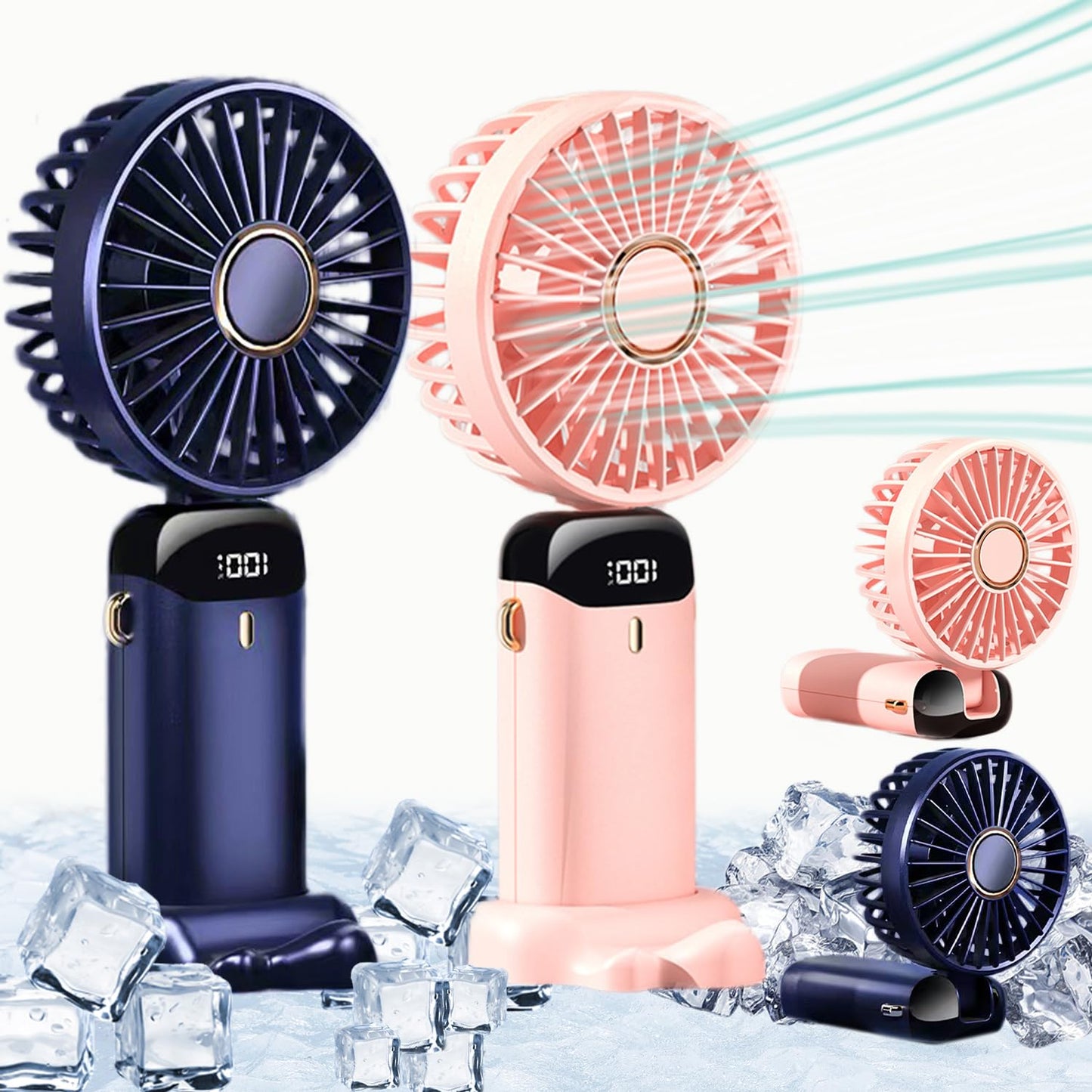 Rechargeable Hand Fan with LED Display | Mini Handy Fan for Instant Cooling