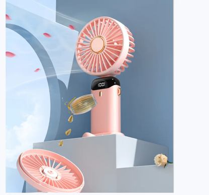 Rechargeable Hand Fan with LED Display | Mini Handy Fan for Instant Cooling
