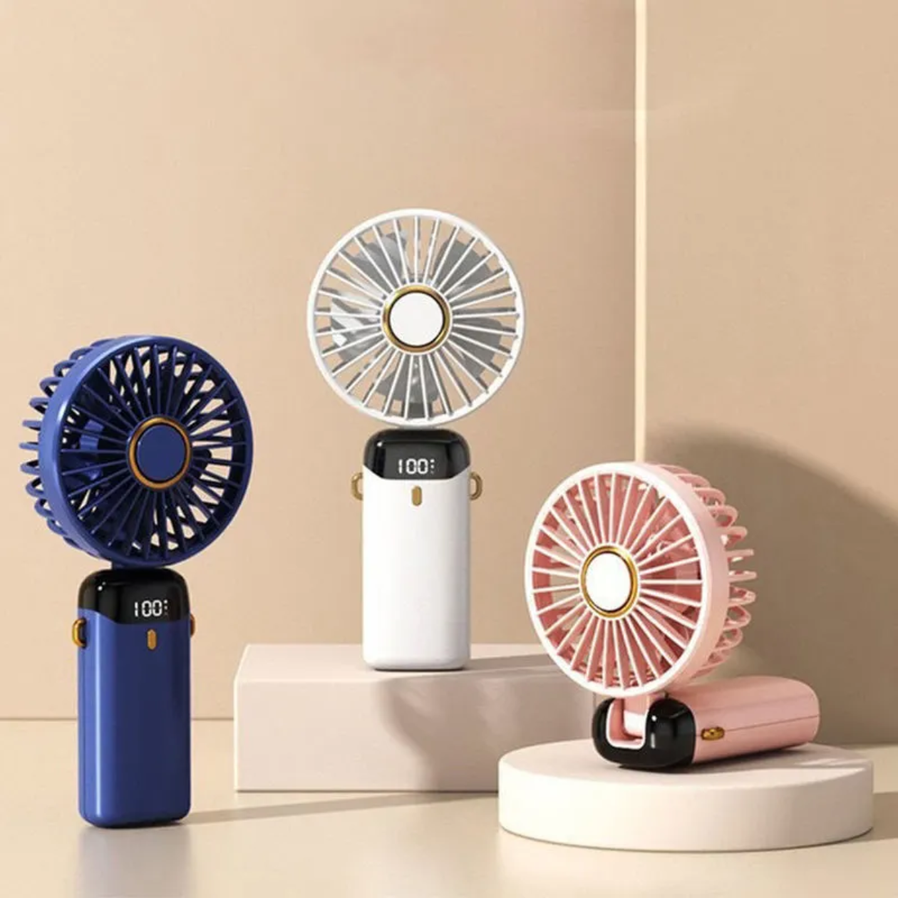 Rechargeable Hand Fan with LED Display | Mini Handy Fan for Instant Cooling