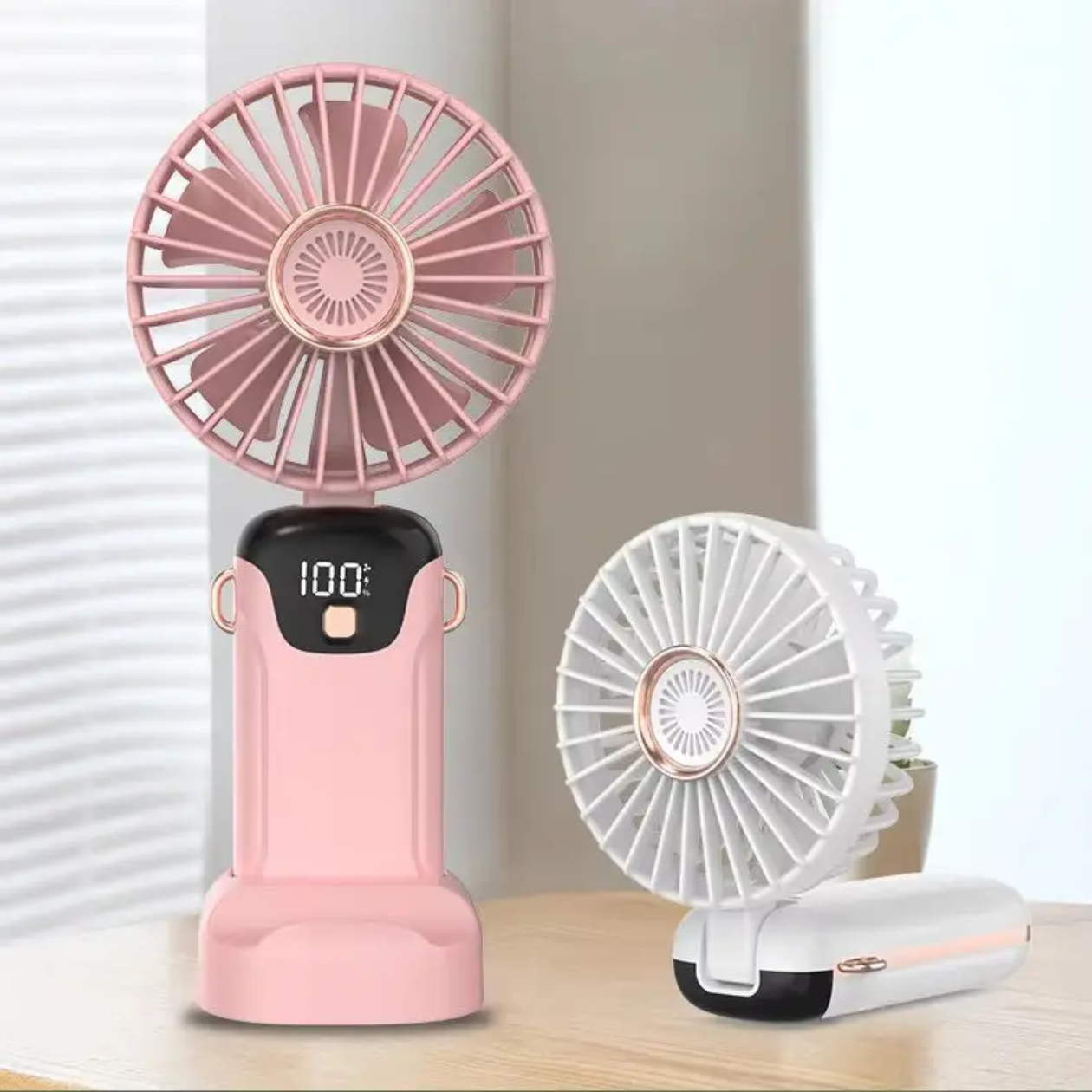 Rechargeable Hand Fan with LED Display | Mini Handy Fan for Instant Cooling