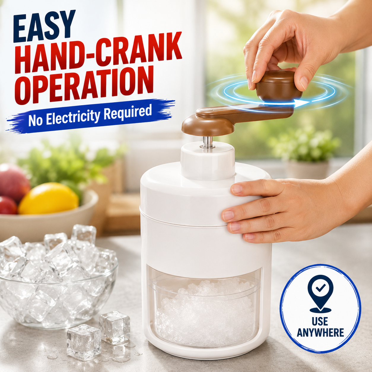 Manual Gola Ganda Maker & Ice Shaver Machine – Portable Ice Crusher for Home, Slushies & Summer Treats