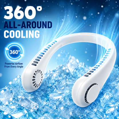 Mini Neck Fan Rechargeable Portable Air Cooler – Bladeless Hands-Free Wearable Cooling Fan with 3 Speed Modes for Summer, Travel, Office & Outdoor Use