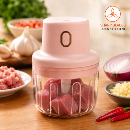 Smart Electric Garlic Chopper & Grinder – Mini Wireless Food Processor for Quick Spice & Vegetable Prep
