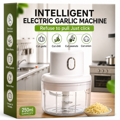 Smart Electric Garlic Chopper & Grinder – Mini Wireless Food Processor for Quick Spice & Vegetable Prep