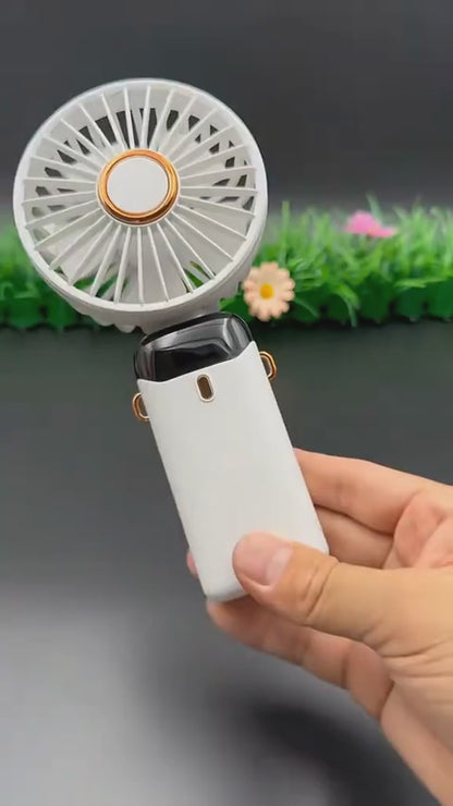 Rechargeable Hand Fan with LED Display | Mini Handy Fan for Instant Cooling